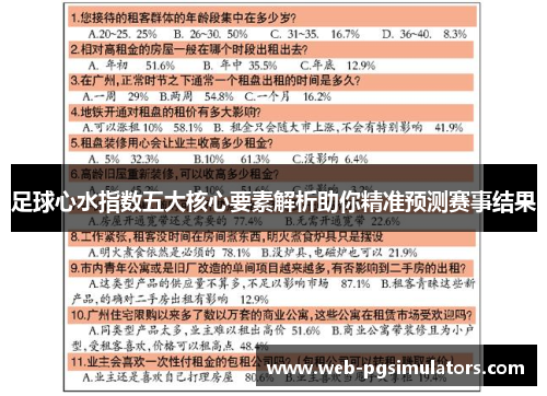 足球心水指数五大核心要素解析助你精准预测赛事结果