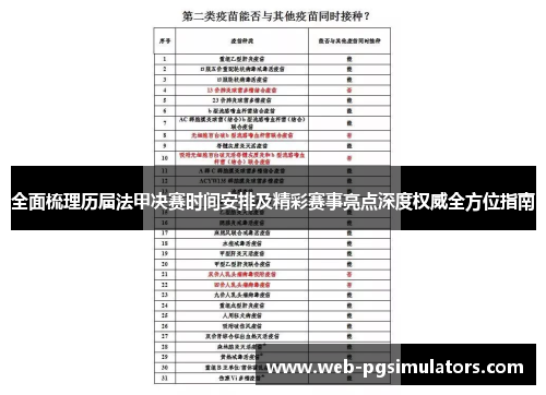 全面梳理历届法甲决赛时间安排及精彩赛事亮点深度权威全方位指南